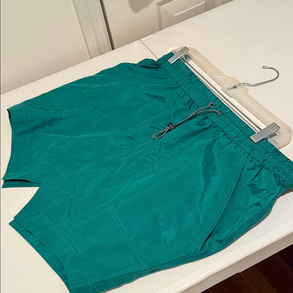 NWT MINI SKIRT Beach Summer Party Jungle Green 100% Silk drawstring Vacation Med - Picture 8 of 12